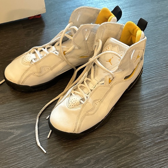 Kids JORDANS White and Yellow High-Tops